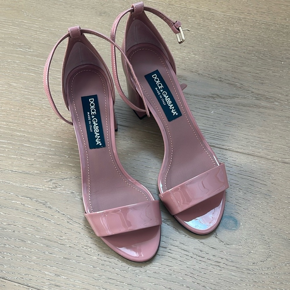 Dolce & Gabbana Pink Block Heel Sandals